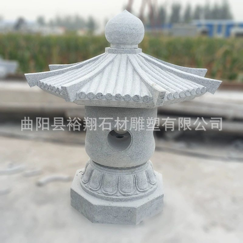 日式仿古青石庭院灯笼景观灯