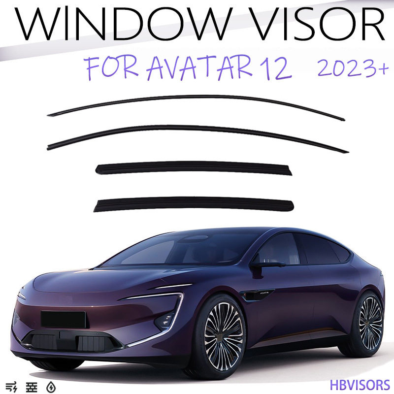 适用于2026+阿维塔AVATAR12晴雨挡雨眉遮雨档黑武士Windowvisor