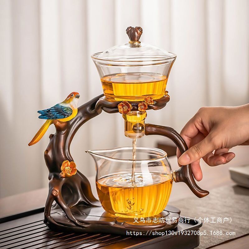 玻璃自动茶具套装家用全套懒人泡茶神器办公室高档磁吸泡茶壶茶杯