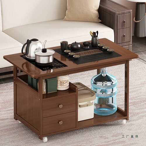 移动边几家用茶桌茶台客厅茶几沙发边柜茶水柜中式烧水壶一体茶车