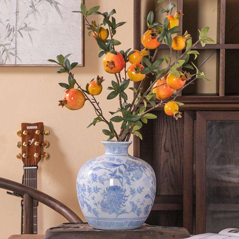 陶瓷花瓶摆件青花瓷复古陶瓷中式装饰软装样板间摆设餐桌水培花器
