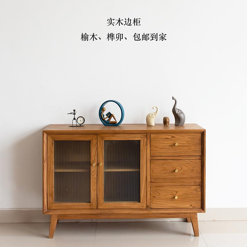 美式中古原木欧式实木榆木餐边柜储物柜边柜储藏柜橱柜电视柜斗柜