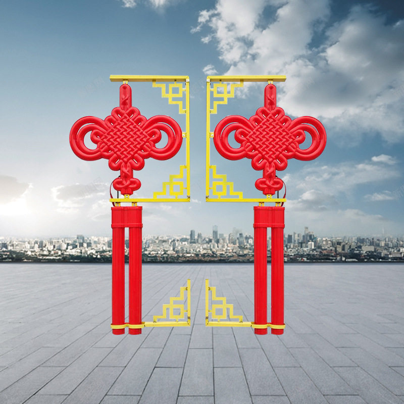 市政中国结国庆大门中秋户外防水太阳能led路灯广告灯笼亚克力