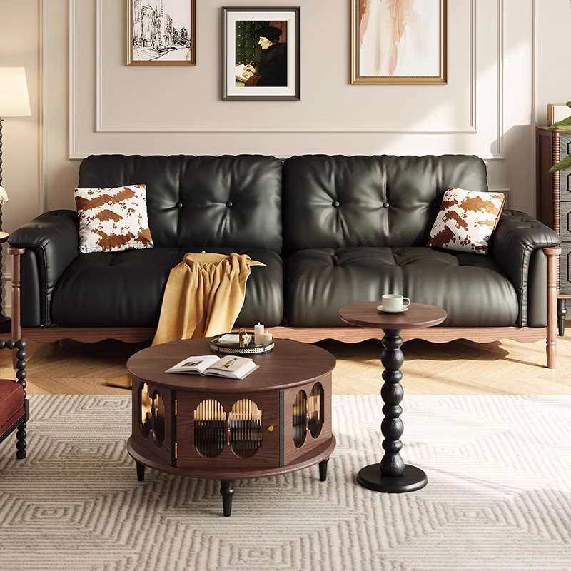 黑糖云朵白蜡木中古风实木沙发客厅黑色法式复古直排沙发别墅沙发,农机/农具/农膜,割灌机/割草机/油锯,淘宝优惠券,粉丝福利购,淘宝优惠卷