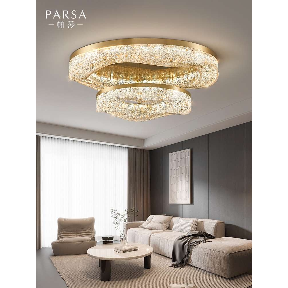 帕莎全铜轻奢吸顶灯后现代客厅主卧室简约现代圆形书房树脂灯具