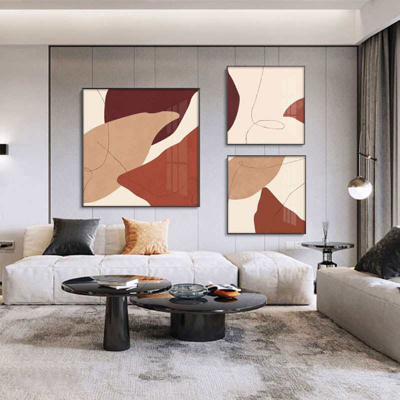 现代简约轻奢客厅艺术装饰画走廊过道沙发背景墙挂画暖色系列壁画