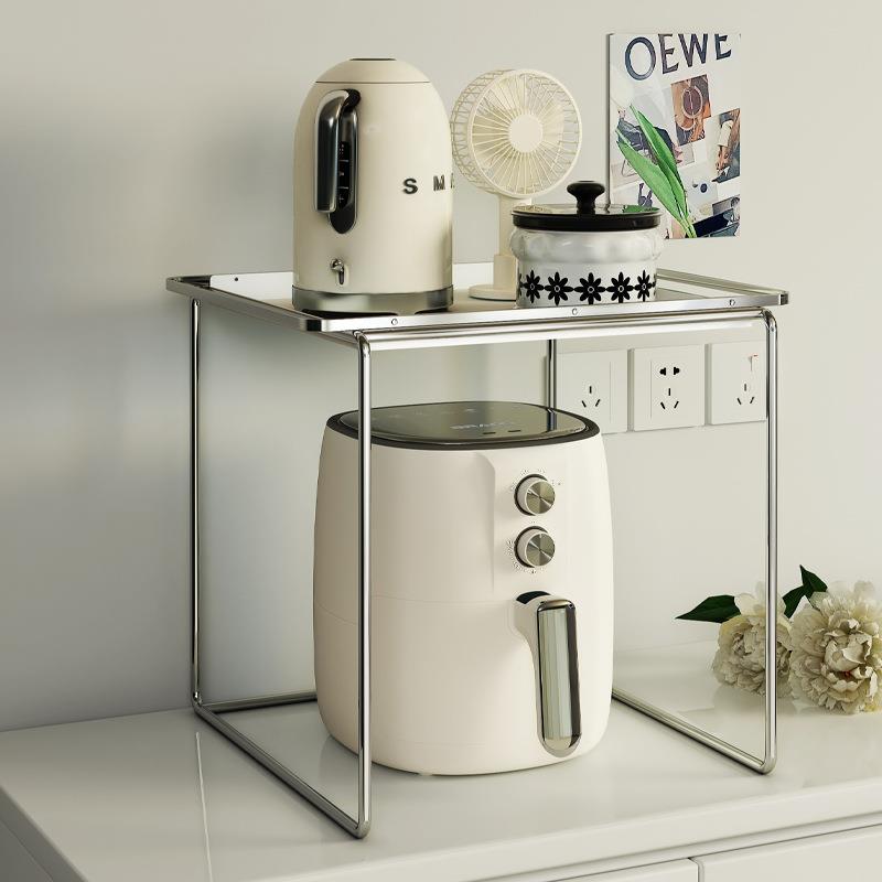 电饭煲置物架厨房电饭锅空气炸锅台面收纳锅具烤箱微波炉家用架子