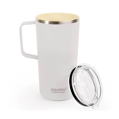 ASOBU保温保冷不锈钢杯陶瓷内层带盖密封大容量便携咖啡杯子600ml
