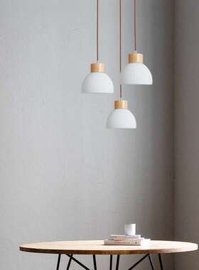 北欧日式复古原木风餐厅吧台吊灯床头过道玄关阳台民宿侘寂风灯具