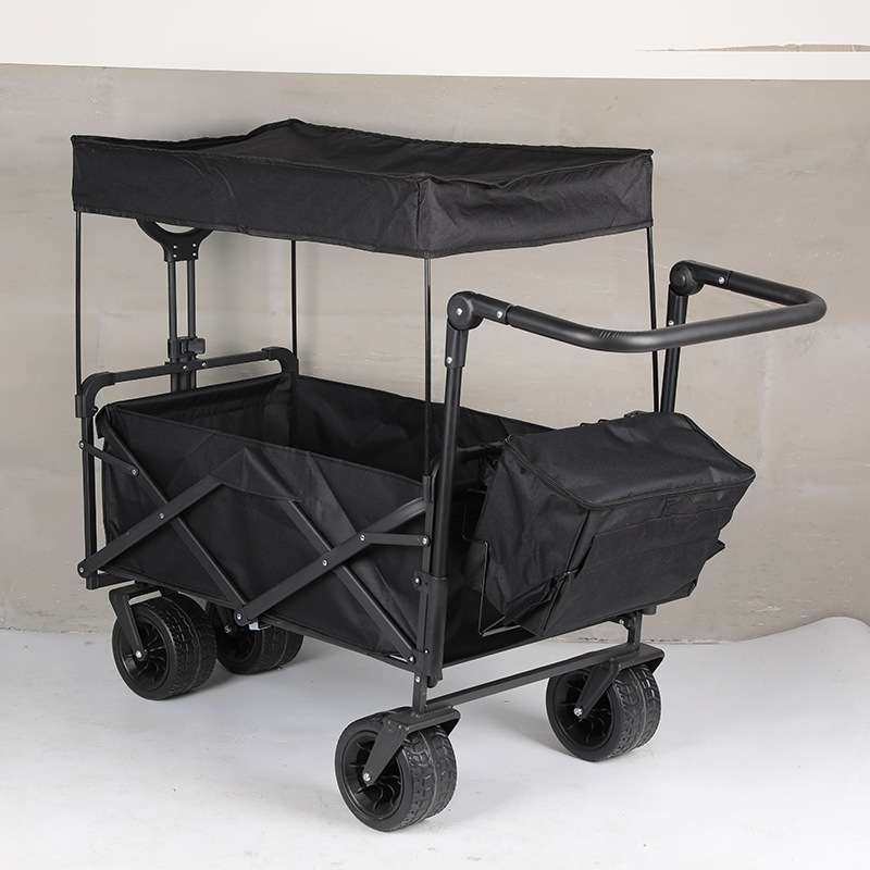 乐攀露营车手推车儿童营地车户外遮阳带顶棚野营旅行折叠拖车拉车