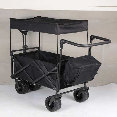 乐攀露营车手推车儿童营地车户外遮阳带顶棚野营旅行折叠拖车拉车