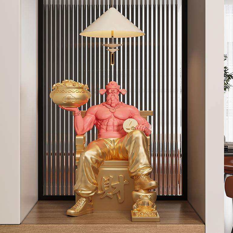 创意高级感财神桌面摆件客厅玄关店铺收银台装饰乔迁开业活动礼品,家居饰品,落地摆件,淘宝优惠券,粉丝福利购,淘宝优惠卷