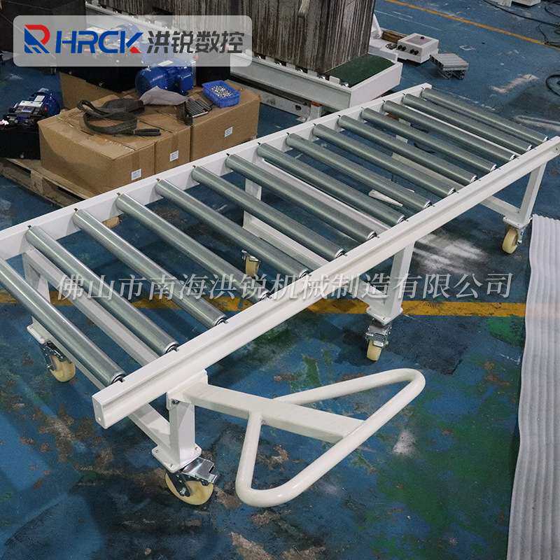无动力滚筒输送机 家具厂木料游移手推车 流水线旋转辊台