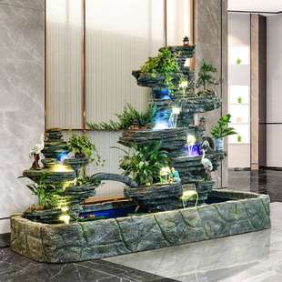 大型室内户外假山流水景观喷泉庭院阳台别墅酒店山水盆景瀑布造景