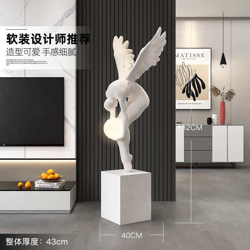 创意天使雕塑轻奢艺术人物大型摆件落地氛围灯软装样板间酒店大堂,农机/农具/农膜,割灌机/割草机/油锯,淘宝优惠券,粉丝福利购,淘宝优惠卷