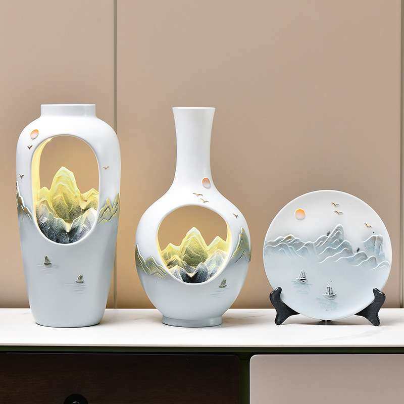中国风玄关山水摆件新中式客厅电视柜桌面花瓶装饰开业乔迁新居礼,农机/农具/农膜,割灌机/割草机/油锯,淘宝优惠券,粉丝福利购,淘宝优惠卷