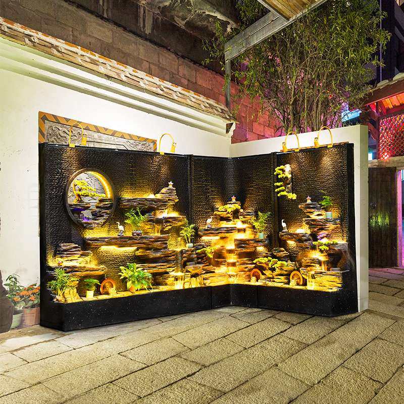 水幕墙流水屏风酒店玄关隔断办公室造景别墅花园庭院假山喷泉摆件,家居饰品,流水摆件,淘宝优惠券,粉丝福利购,淘宝优惠卷