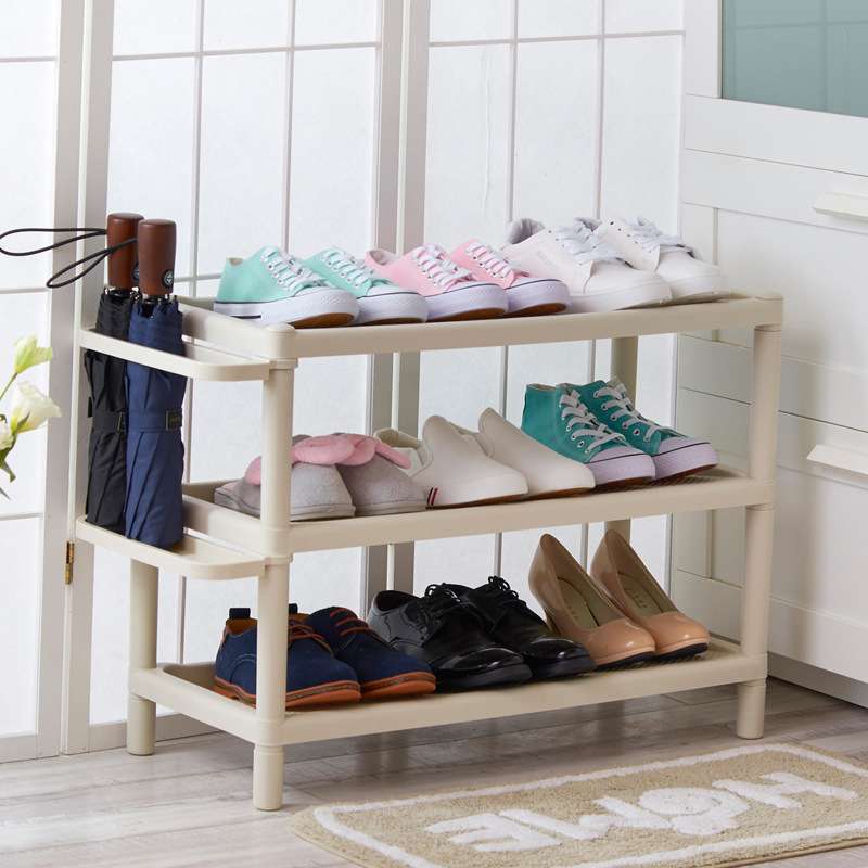 多层简易鞋架家用门后组合宿舍塑料鞋架带伞门口鞋子收纳架大小号