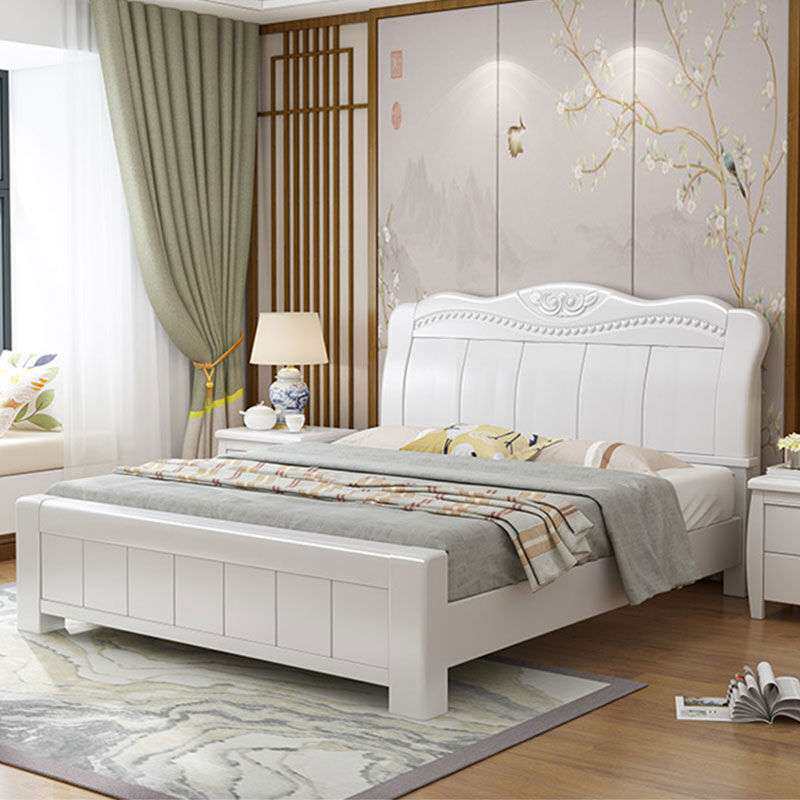 橡木床实木床1.8米双人床主卧婚床1.5米经济型成人气压高箱储物床