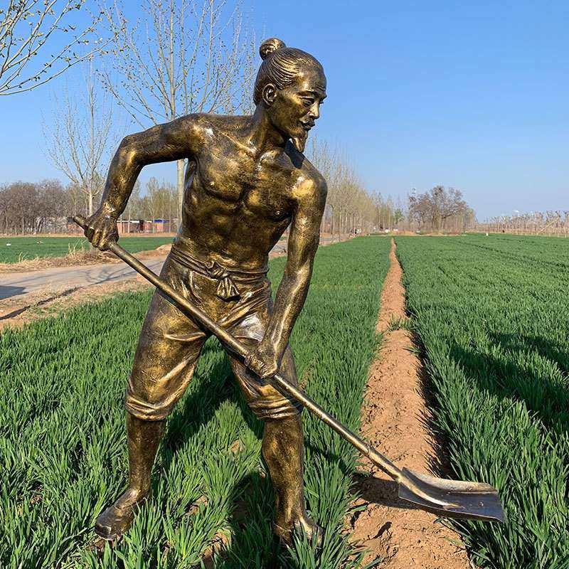 玻璃钢仿铜农耕主题人物雕塑 古代仿真劳动人民劳作耕种文化摆件1,农机/农具/农膜,割灌机/割草机/油锯,淘宝优惠券,粉丝福利购,淘宝优惠卷