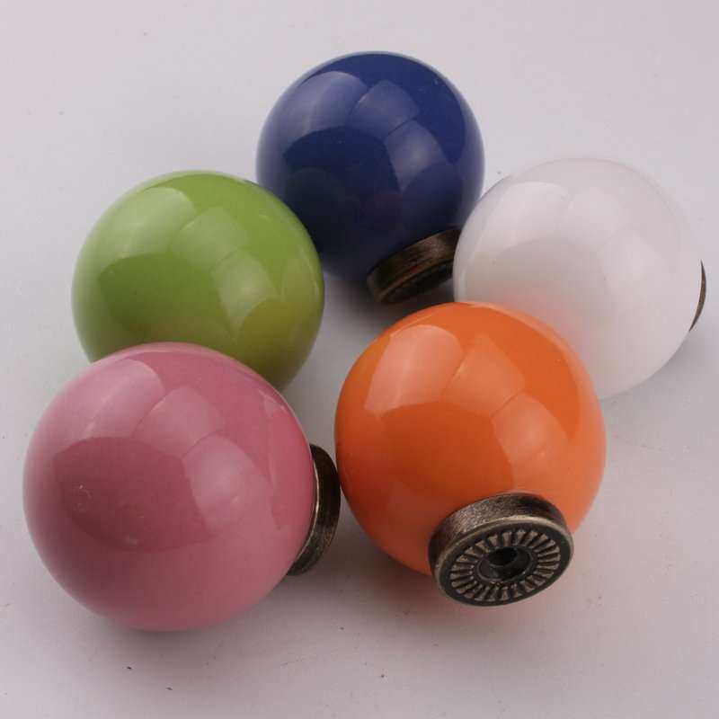 田园卡通陶瓷彩色小拉手 儿童可爱迷你橱柜衣柜抽屉把手 单孔拉手