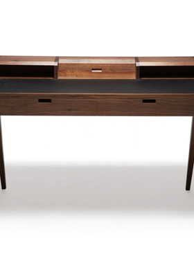 DARE STUDIO KATAKANA WRITIN DESK 经典胡桃木书桌带抽屉实木桌