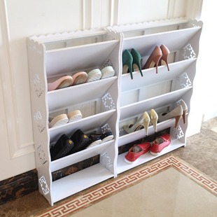 玄关鞋架防水薄鞋架倾斜鞋柜简易组装鞋架门口鞋架套房鞋架开放式