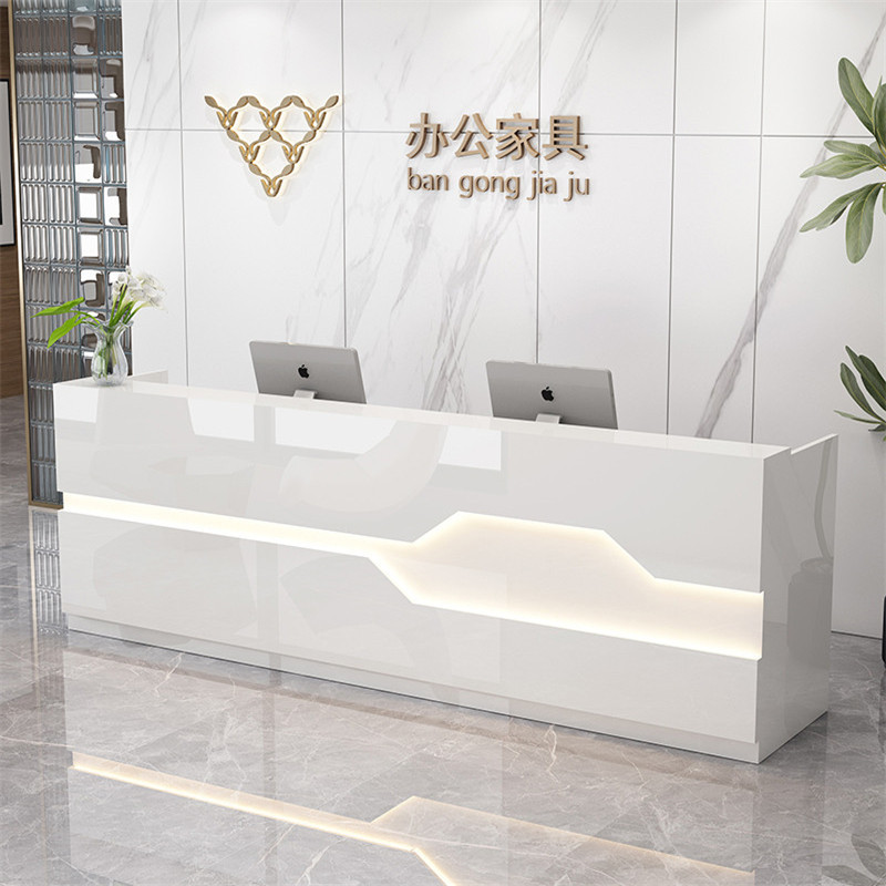 简约轻奢仿大理石收银台图片