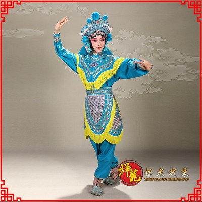 速发剧兰戏装京祥戏曲演出服装花木龙武旦杨门将打衣软绉鱼鳞兵衣