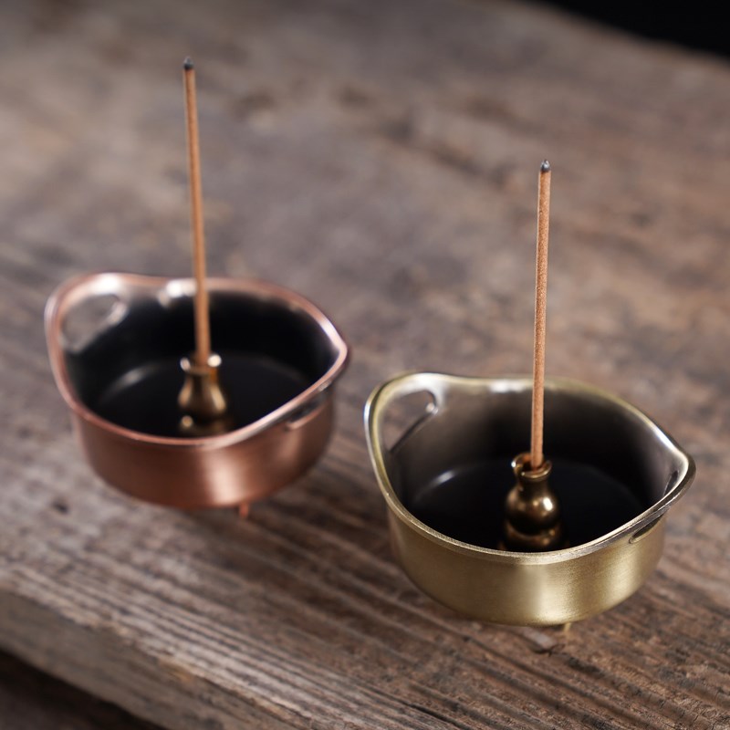 速发家用供立佛足三香炉小号香薰炉室内禅意香插香托沉香檀香创意