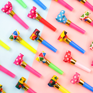 速发具球儿童玩气小宝宝生日派对助可兴爱吹龙哨子伸缩口哨吹吹卷