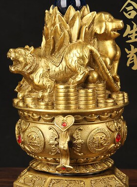 速发铜三合生肖摆件 铜生肖摆件 铜鼠牛虎兔龙蛇马羊猴鸡狗猪摆件