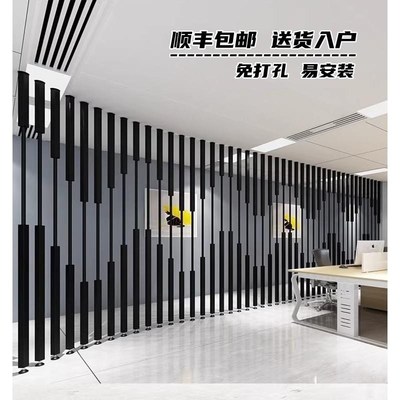 速发背风隔断简约客厅轻奢铁艺玄打孔格栅免关装饰屏景墙柱子
