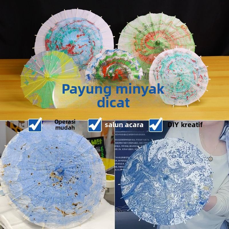 速发漆伞幼儿园儿童非遗大漆漂漆伞空白纸伞漆画纸伞油纸伞材料包