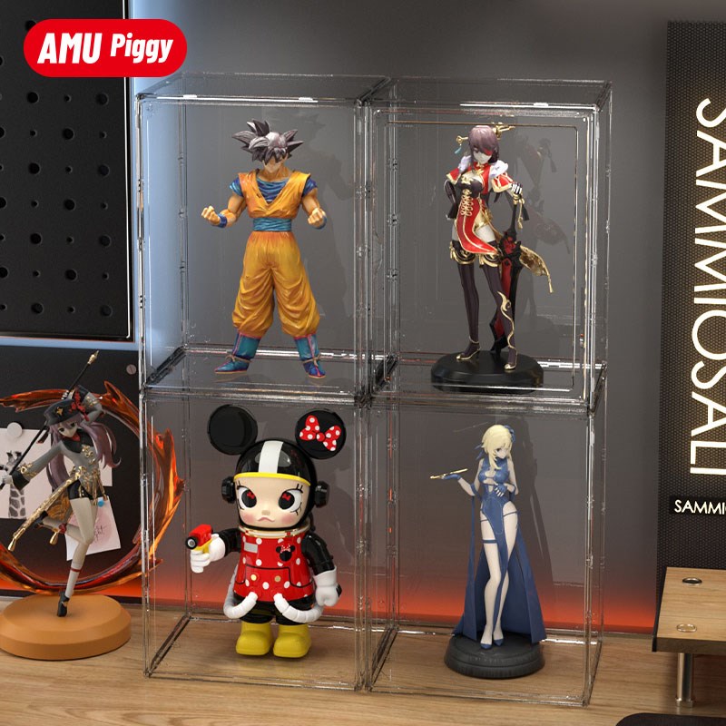 速发展盒盒型克力模亚陈列展柜透明防尘收纳示摆件置物架