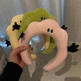 可爱搞怪毛绒发箍女高颅顶压发发捆头箍女款秋冬洗脸化妆发卡头饰