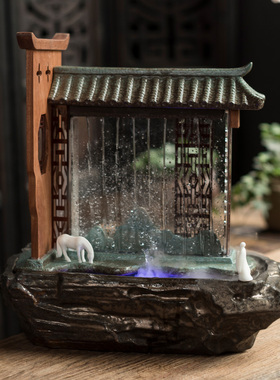 速发创意陶瓷流加器客厅家公喷泉水湿器办居摆件招财开业礼品