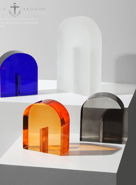 速发vigaho 书约水晶简挡摆件书房办公桌书柜创意摆设软装饰品