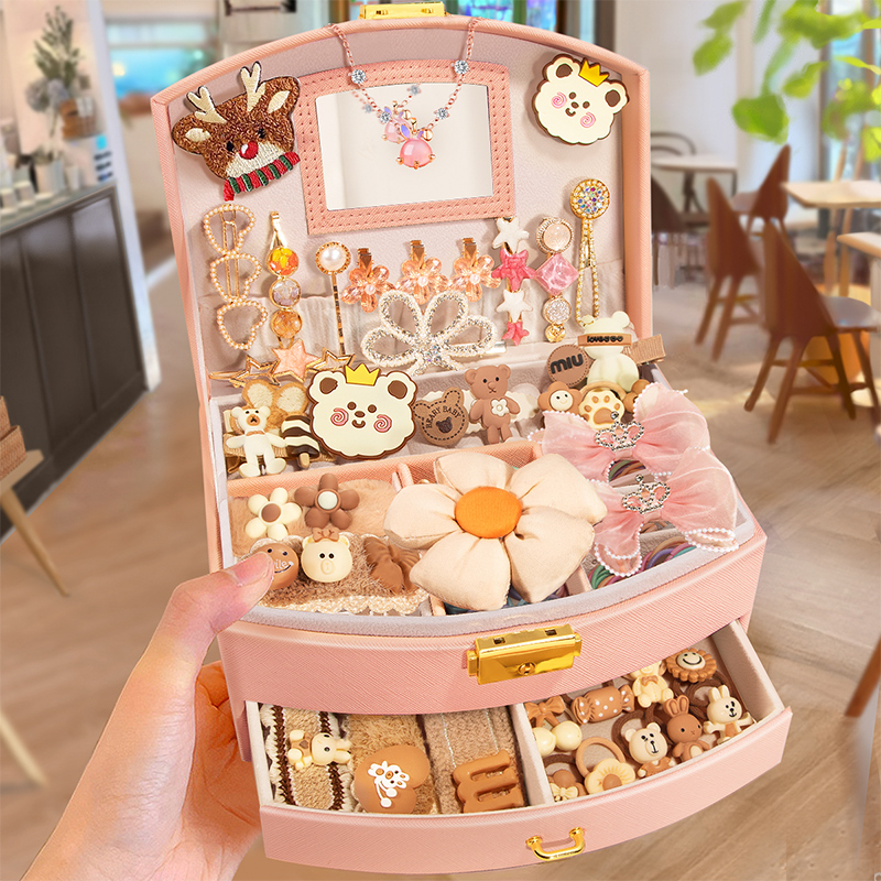 速发小孩子的生日礼物童发礼套童生头发卡儿装首饰饰盒5岁公主