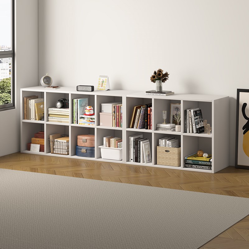 速发书架置物架落地合用储物柜客家格子柜收纳柜书柜自由组厅置物