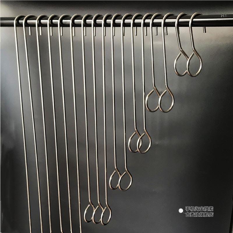速发04不锈钢圆加挂装吊钩服钩店专用S钩浴室钩厨房挂勾加粗管长