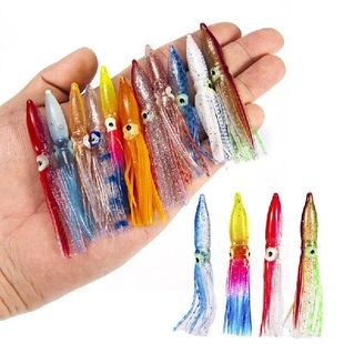 Hot!10pcs Soft Lure Squid Skirts 8cm Rubber Artificial