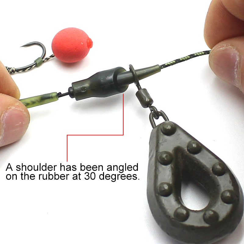 15PCS Run Rig Rubber for Carp Fishing Running Rig Leadcore L