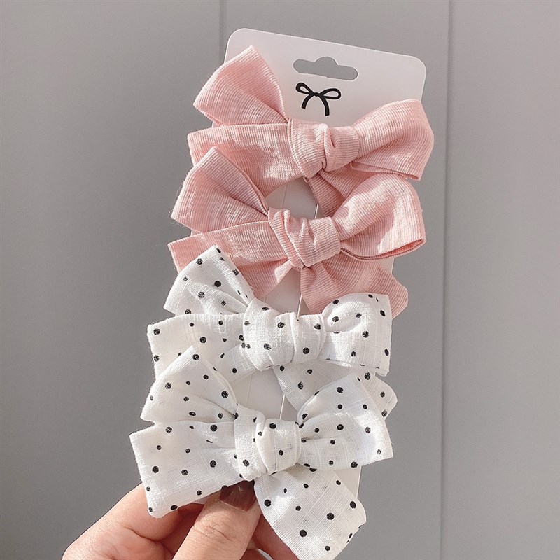 4Pcs/set Leopard Print Hairpins Bowknot Hair Clips For Cute