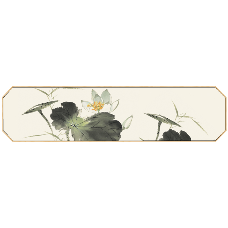 中国风荷花卧室床头画新中式花鸟挂画客厅装饰八边形沙发背景墙画图片