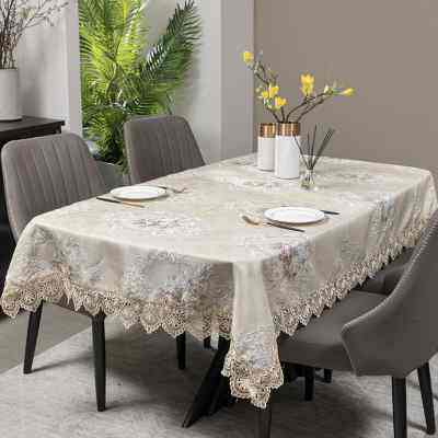 极速欧式奢华家用简约长方形椭圆形正方形蕾丝布艺茶几桌布餐桌布