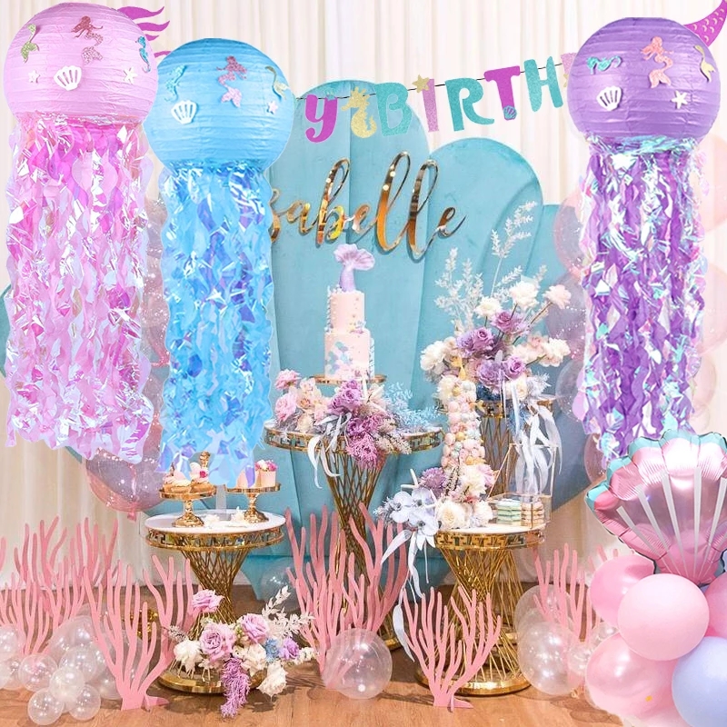 Cute Mermaid Party Favors Starfish Shell paper Lantern Memai