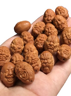 文玩橄榄核雕刻十八罗汉手链橄榄胡18罗汉手持名家手工雕现货落款