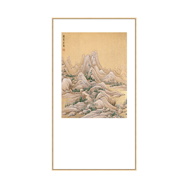 中式玄关装饰画走廊过道壁画书房挂画入户过道装饰画简约布艺国画图片