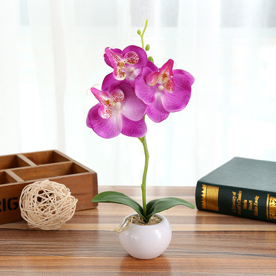 @.Simulation Butterfly Orchid Table Decor Artificial Flower